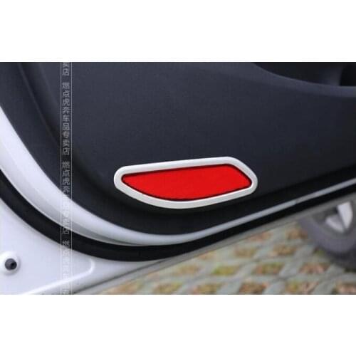 ABS Chrome Inner Door Lights Decorative Circle Sequins Interior Door Protection Cover Sticker For Hyundai Tucson 2015 2016 Car