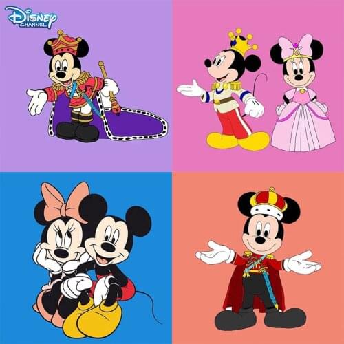 Disney 5D Diy Diamond Painting Cartoon Cross Stitch Full Circle Diamond Embroidery Mickey Mouse Mickey Minnie Decorative Gift