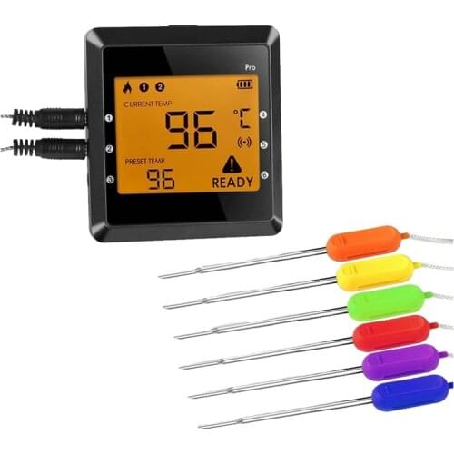Wireless Meat Bluetooth Digital Thermometer for Grilling BBQ Oven Kitchen Cooking with 6 Probes,Smart App Remote Control
