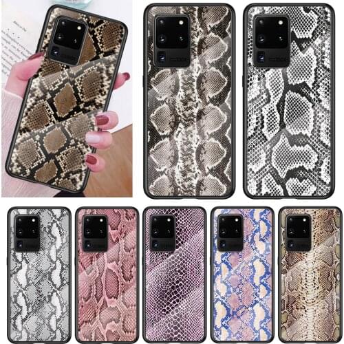 Tempered Glass Cover Hot Snake Skin For Samsung Note 20 Ultra Note 10 Lite Plus 5G Note 8 Note 9 Phone Case