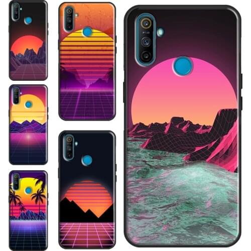 80S Vaporwave Retro Synthwave Sunset Case For OPPO Realme GT Neo Q3 6 7 8 Pro C3 C11 C15 C21 OnePlus 9 Pro 8 Pro 9R 7T 8T Cover