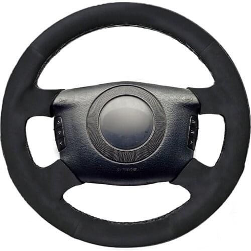 Black Alcantara Leather Suede Car Steering Wheel Cover for Audi A2 (8Z) A3 (8L) Sprotback A4 (B5 B6) Avant A6 (C5) A8 (D2) S4