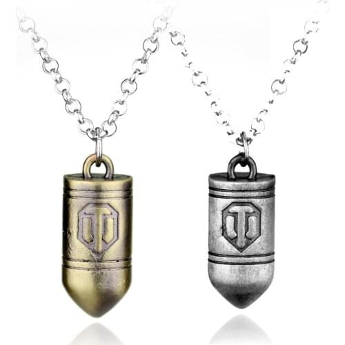 Dongsheng World of Tanks Game Bullet Pendant Bronze Necklace High Quality Gift For Fashionable Men Women Movie Jewelry