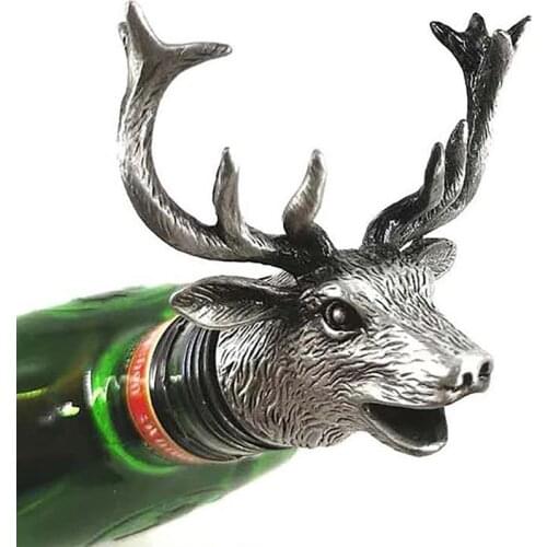 Deer Head Wine Pourer Deer Head Wine Guide Pour Wine Stopper Zinc Alloy Bartender Tool Wines Accessories