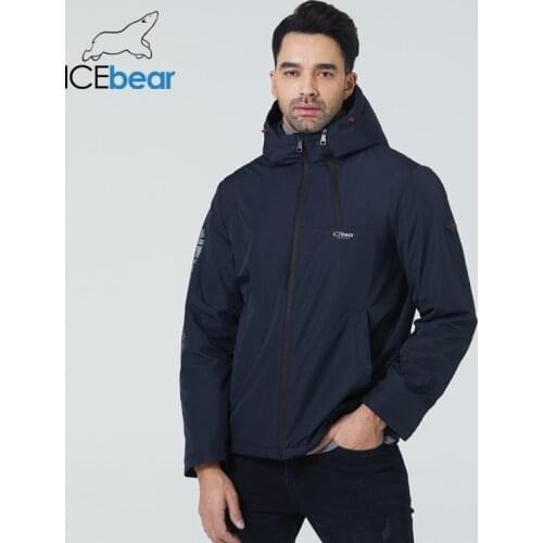 ICEbear 2021 Mens short coats spring stylish jacket with a hood high-quality mens brand clothing MWC21661D