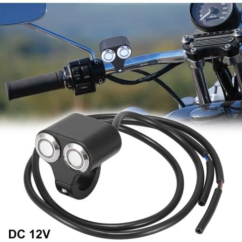 Motoforti DC 12V 7/8" 22mm Motorcycle Handlebar Switch Button Electric Star Control Switch Button with LED light