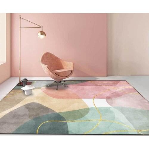 Nordic Style Living Room Carpet Colorful Pink Green Home Decor Girl Bedroom Bedside Area Rugs Kitchen Hallway Corridor Doormat