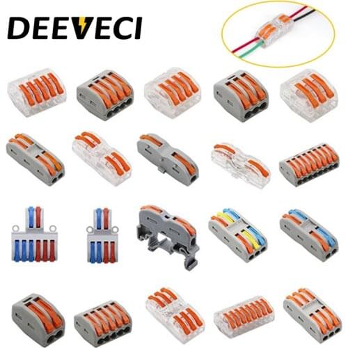 Mini Fast Universal Wiring Wire Connector PCT-212 213 214 215 218 SPL-2 3 Conductor Terminal Block Quick Plug-in connector