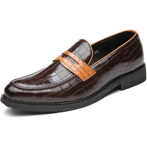 Fashion 2021 College Style Penny Loafers for Men Large Size British Mens Casual Leather Shoes Concise Leisure Business Footwear