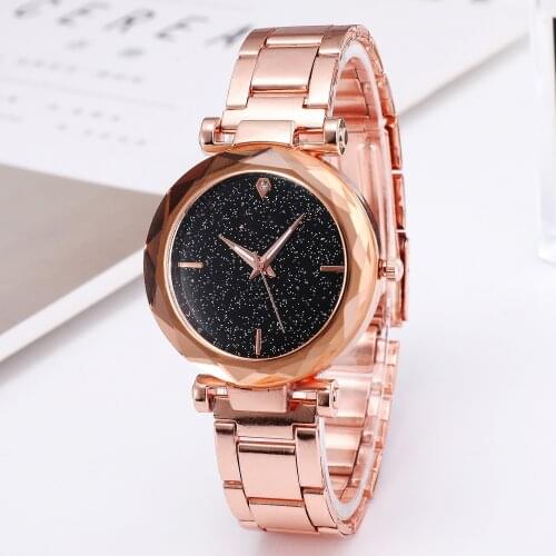 Fashionable casual womens watch SHSHD gold star series alloy steel strip male watch wholesale watches men and women