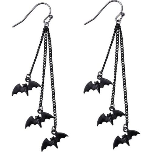 Men Womens Halloween Bat Dangle Drop Earrings Personality Party Punk Earrings Fashion Accessories Jewelry