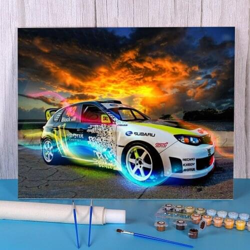 Landscape Car DIY Paint By Numbers Complete Kit Oil Paints 50*70 Painting On Canvas New Design Crafts Adults Wholesale