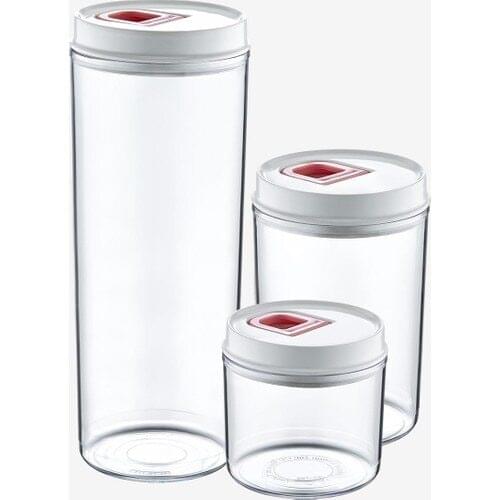 Plastart Vacuum Storage Container With Lid Set | 3'lü Set