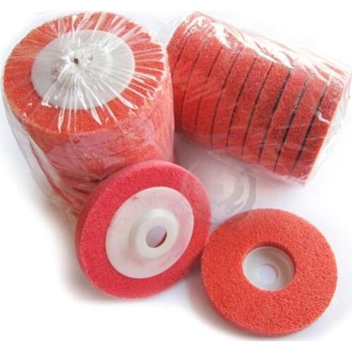 New 10pc/lot Metal polishing wheel 100*16mm 9p Non woven abrasive wheel Nylon Fiber polishing wheel Abrasive disc