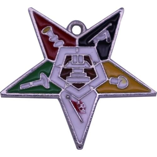 DOUBLE NOSE New Arrival Enamel Color OES Badge Label Order of the Eastern Star Charms Mason Jewelry Accessory DIY