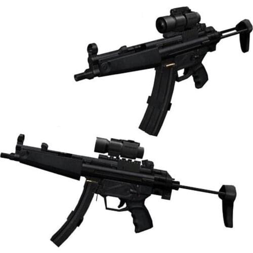 Weapon MP5 Submachine Gun 3D Paper Model 1:1 Firearms Handmade Kid DIY Toy