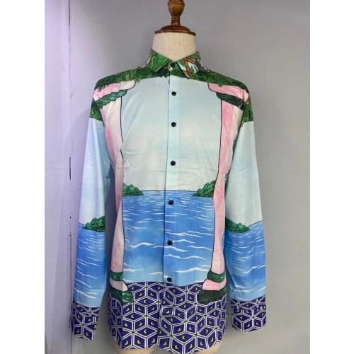 QK40982 Fashion Mens Shirts 2021 Runway Luxury famous Brand European Design party style Mens Clothing