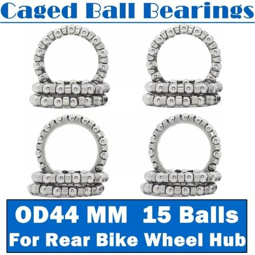 Caged Ball Bearings OD 44mm 8PCS Electric Car Bowl Set Headset Crankshaft Pivot Retainer Steel Oversize 15 Balls Bearing 44 mm