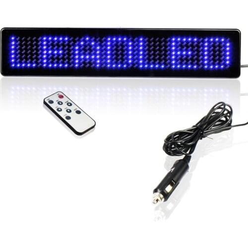 Leadled Blue LED Signs Display Module Remote Control Programmable Scrolling Message For Car Window advertising Led Sign business