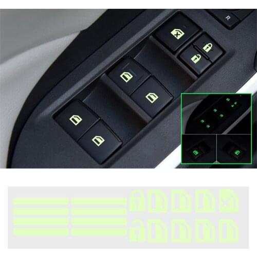 Car Door Window Switch Button Luminous Sticker for MG ZS EV MG6 EZS HS EHS 2019 2020 Roewe RX5 i6 i5 RX3 RX8 ERX5