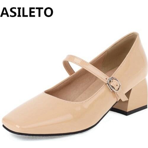 Girseaby 2021 Retro Pumps Square Toe Mary Janes Buckle Strap 5cm Chunky Heel Shoes US20 21 Black Red Apricot Blue Yellow A4247