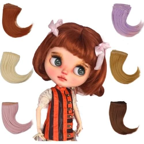 1piece extension DIY Doll Hair 15*100cm Natural Color Curly Hair Piece for BJD SD Russian Handmade Clothing Doll Wigs