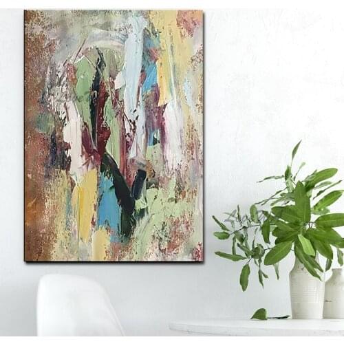 Brightly Colored Abstract Painting For Modern Decoration New Arrival Canvas Painting Idea Unframed Wall Picture For Living Room
