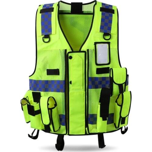 Cycling Safety Vest Hiking Vest With Pockets Hi Vis Workwear Night Fishing Vests For Men