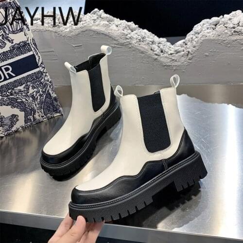 JAYHW Plus Size Womens Boots Spring and Autumn New Womens Boots Chelsea Boots Thick-soled Non-slip Chimney Boots
