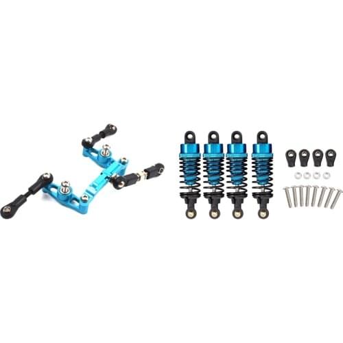 1 Set Aluminum Alloy Ball Bearing Crank Steering Set & 4 Pcs Aluminum Alloy Shock Absorber Damper