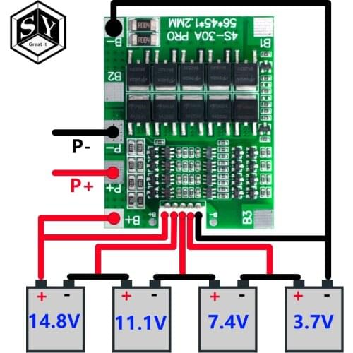 1PCS Great IT New Arrival 4S 30A 14.8V Li-ion Lithium 18650 Battery BMS Packs PCB Protection Board Balance Integrated Circuits