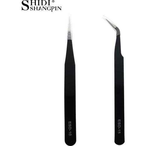 New 1 pcs Black Grafted individual Eyelash Tweezers Lashes Extension Curved Straight False eyelash eyebrow tweezers Makeup tool