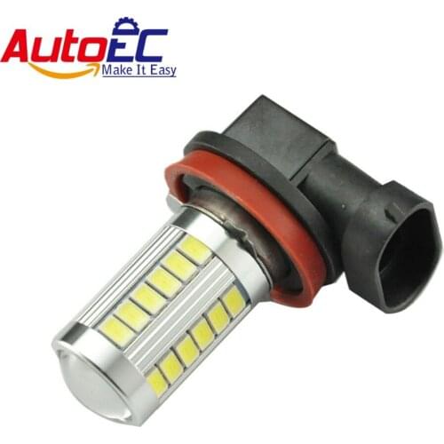AutoEC 2pcs Fog Lamp H11 9005 9006 5630 5730 33 SMD Led lens Car Auto Fog Light Daytime Running Lights DC12V White #LI13