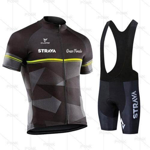2021 STRAVA Pro Team Cycling Clothing Road Bike Wear Racing Clothes Quick Dry Mens Cycling Jersey Set Ropa Maillot Ciclismo