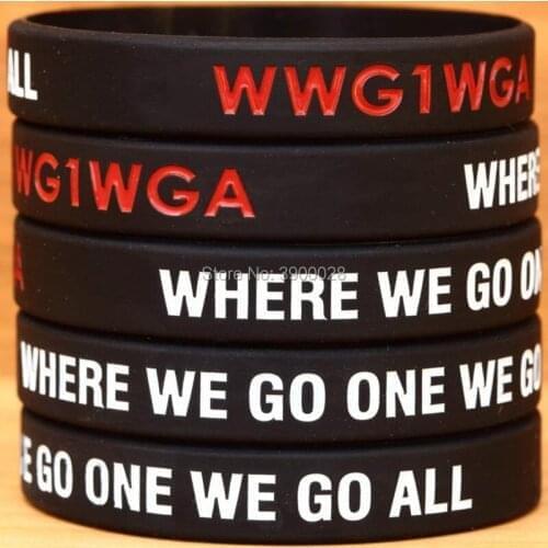 300pcs WWG1WGA Where We Go One We Go All silicone wristband bracelet free shipping by DHL