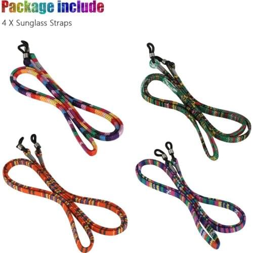 4PCS Sunglasses Strap Neck Holder Eyeglasses Cord Anti-Lost, Sport Retainer String Lanyard Rope Anti Fall