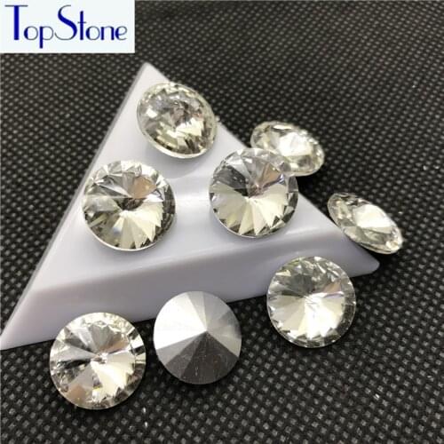5mm~20mm Crystal Clear Color Rivoli Glass Crystal Point Back Rhinestone for diy Dress Jewelry Making