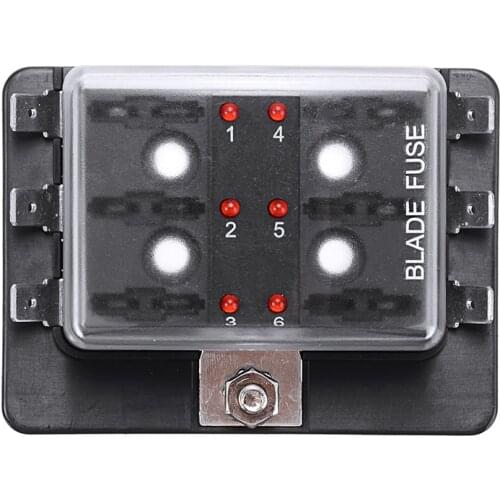 Automotive 6 Way 12V 24V Car Circuit Auto Cut Blade Fuse Box Holder Block Panel Board For Car Boat Marine Caravan Truck