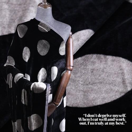 Polka dot printed velvet silk fabric soft and delicate dress fabric cheongsam silk velvet fabric wholesale silk cloth