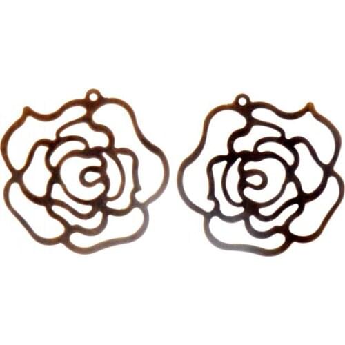 Free shipping 40Pcs Bronze Filigree Flower Wraps Connectors Metal Crafts Gift Decoration DIY Findings 43x42mm