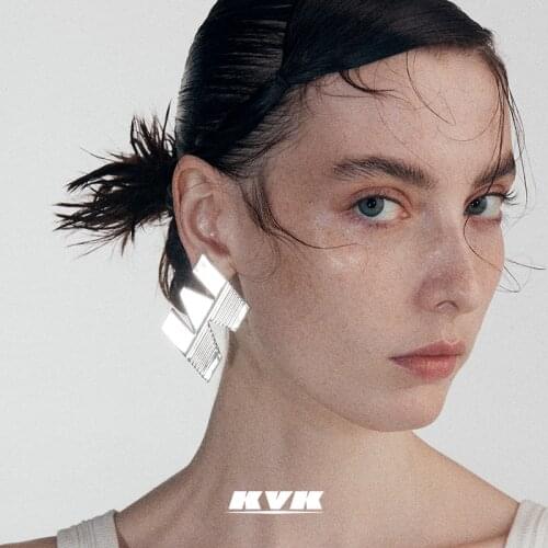 KVK large letter Earrings simple personality versatile Earrings 2021 new fashion niche Design Earrings for women