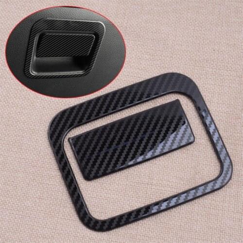 CITALL 2Pcs Car Co-Pilot Glove Storage Box Handle Cover Trim Stainless Steel Fit For Toyota Corolla 2019 2020 Carbon Fiber Style