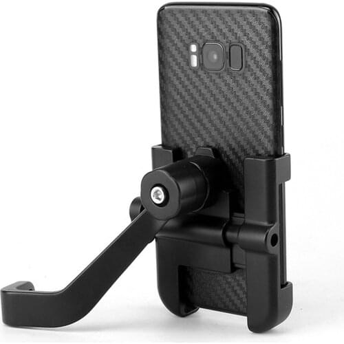 Aluminum Alloy Fixed Mobile Phone Holder GPS Adjustable Width Suitable For Motorcycles Rearview Mirror Type