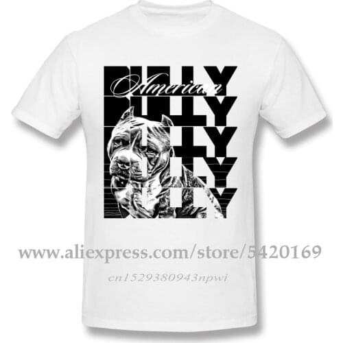 American Bully Pitbull Dog Tee Shirt For Men Short Sleeve New Arrival Design T-Shirt Christmas Gift Tshirt Cotton Fabric