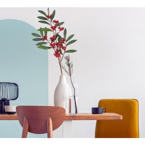 Fake Flower Simulation Red Berry Olive Leaf Cuttings Christmas Decorations Home Furnishings Foamy Berries Artificial Branches