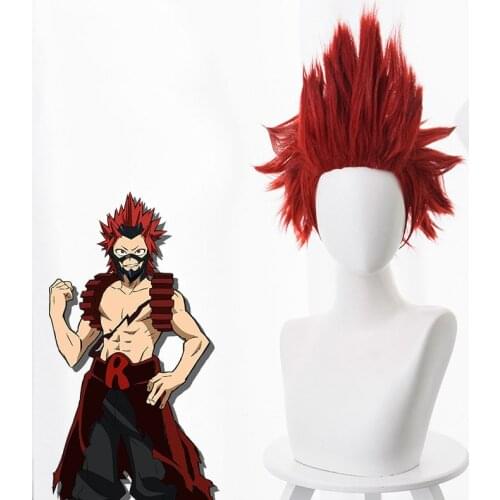 My Boku No Hero Academy Eijirou Kirishima Eijiro Red Short Heat Resistant Wig Cosplay Wig + Cap
