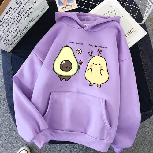Summer Women Long Sleeve Casual Hoodie Friengs Avocado Drawing Sweatshirt High Quality Harajuku Hoodie S-4XL Cute Kawaii Clothes