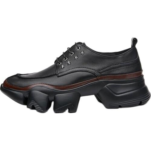 New Spring Black Casual Shoes Man Loafers Genuine Leather Goodyear Round Toe Party Dress Shoes Fashion hollow carving gym