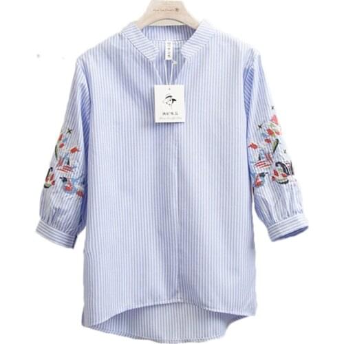 Блузки в полоску Lovepeapomelo China At AliExpress