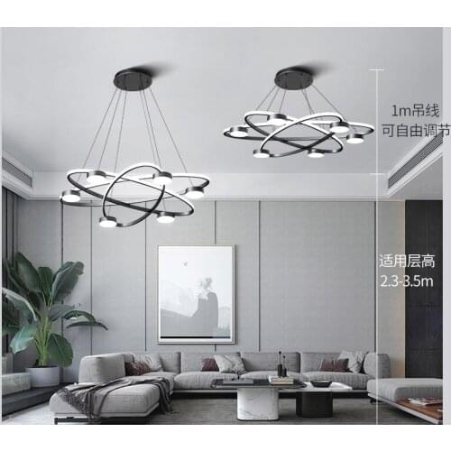 Nordic restaurant chandelier modern minimalist luxury chandelier net red light ring living room lamp creative personality dining